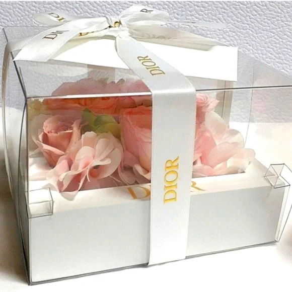 Dior Gift Framed Bouquet with Pink and Green Roses